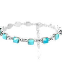 MINI SQUARE SILVER LARIMAR BRACELET
