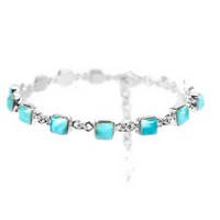 MINI SQUARE SILVER LARIMAR BRACELET