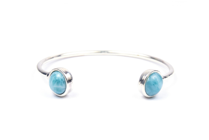 REDONDO SILVER LARIMAR BIG BRACELET