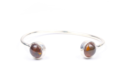REDONDO SILVER AMBER BIG BRACELET