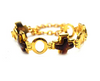 AMBER / GOLD OVER SILVER / 2.7 CM W  X  4 CM L